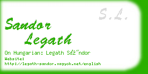 sandor legath business card